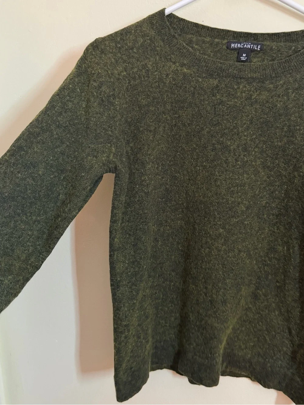 J. Crew Green Wool Crewneck Sweater